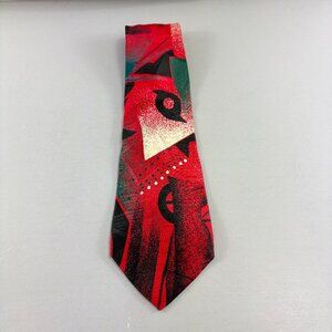 Vito Rofolo Red / Black Abstract Men's Tie 3 3/4' x 60"